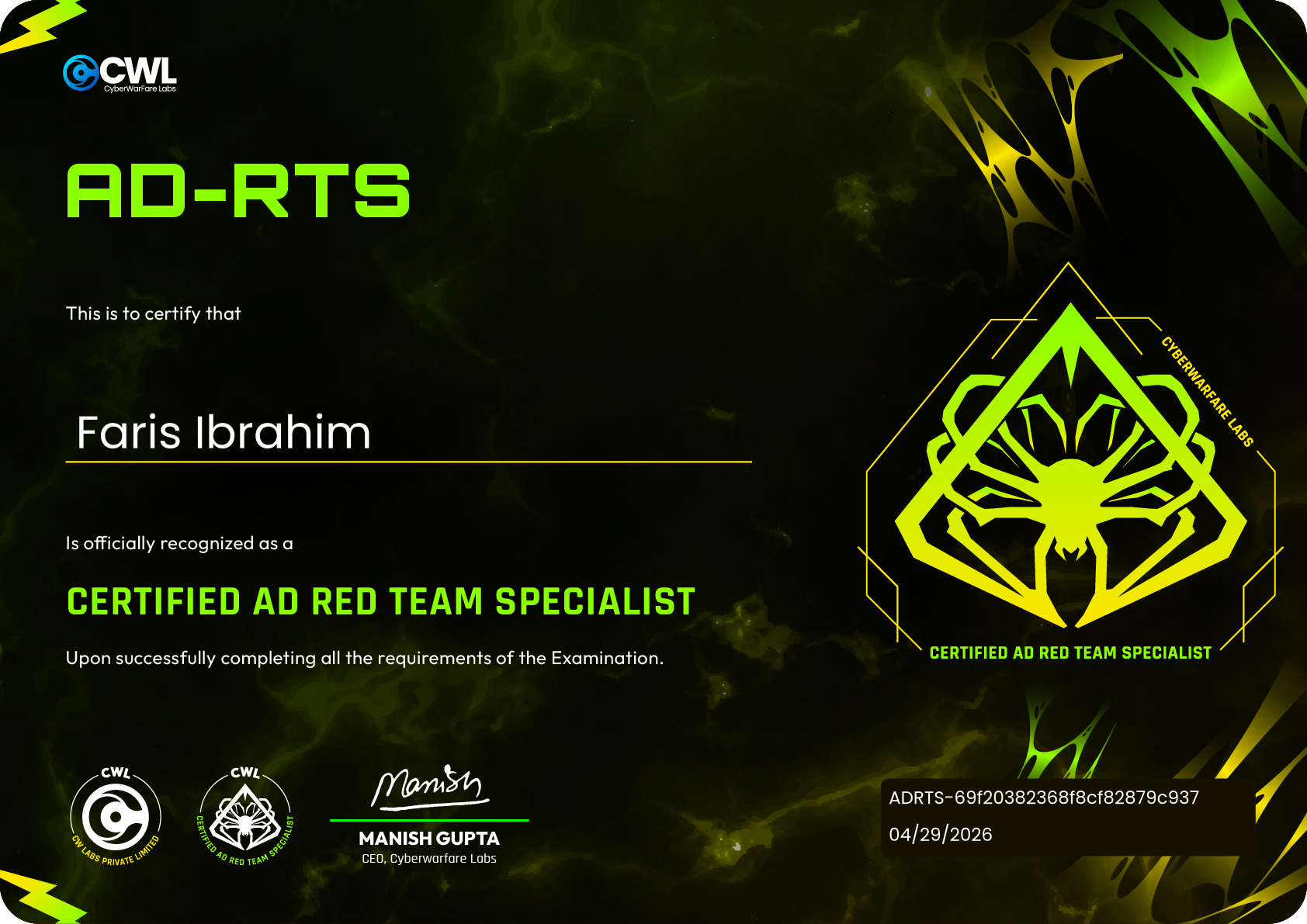 AD-RTS — Certified AD Red Team Specialist