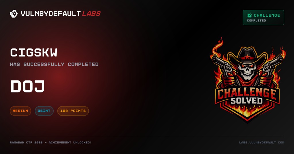 Ramadan CTF DOJ