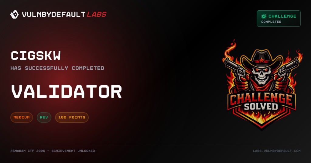 Ramadan CTF VALIDATOR